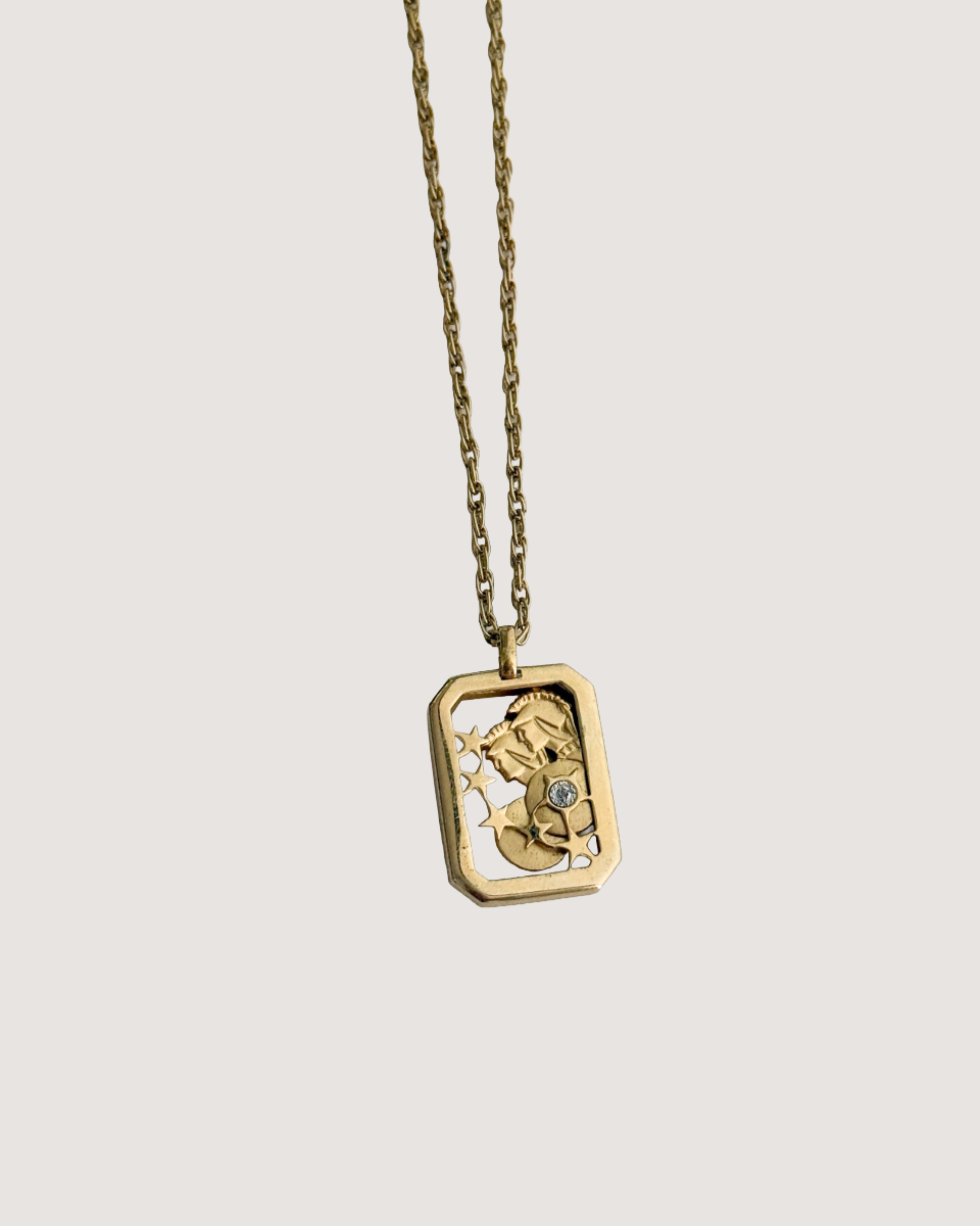 Pierre Cardin Libra Zodiac Pendant Necklace with Genuine Diamond
